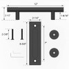WINSOON 12"Sliding Barn Door Handles Black Hardware with Flush Finger