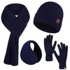 Aneco Juego de gorro de invierno para hombre, 4 piezas,