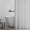 Catherine Lansfield Aztec Diamond180x180cm Shower Curtain Panel Silver Grey