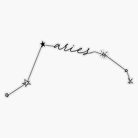 Aries Zodiac Constellation Doodle Bumper Sticker Vinyl Decal 5 inches