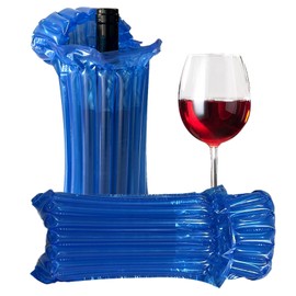 AKLVBL Wine Bottle Travel Protector Bags,Blue Wine Skins for Travel Reusable,16 Packs Inflatable Wine Travel Bag