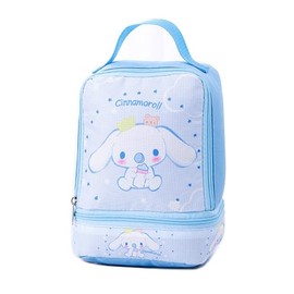 Roffatide Anime Cinnamoroll Lunch Bag Cute Small Travel Picnic Container Nylon Double Layers Lunch Box Reusable Insulated Lunch Bag for Work Park