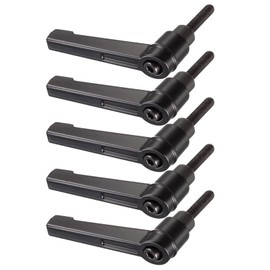 METALLIXITY Adjustable Clamp Handle M5x20mm 5pcs Metal Male Push Button Ratchet Level Handle for Lathe Machinery Industrial Equipment Silver