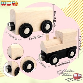 Hoarost 18 Pack Unfinished Wooden Cars Unpainted Magnetic Wood DIY Crafts Trains Car for DIY Craft Activities Birthday Gift (Color Set 1)