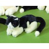 Förster Stofftiere 3470 Black-Old White Cat Lying Down 20 cm