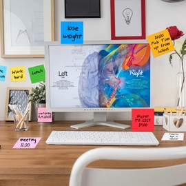 Zayvor 9 Notes Made of Colourful Sticky Notes Coloured Reusable Whiteboard Stickers Books Environmentally Friendly and Removable Labelling 8 Wipe-Clean Pen Whiteboard Markers