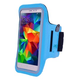 Neopren-Laufarmband, universell, für Mobiltelefone bis zu 6,3 Zoll, blau reflektierend