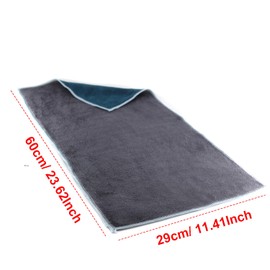 ROLMYTH 11.41“x23.62 (29x60cm) Double-Sided Microfiber Car Drying Towel – Super Absorbent, Anti-Lint & Scratch-Free – Thick Car Wash Towel for Drying, Polishing & Cleaning (Green-Gray)