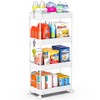 SPACEKEEPER Storage Cart, 4-Tier Mobile Shelving Unit, Bathroom Rolling Cart