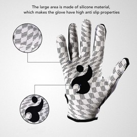 Vbestlife Guantes de Fútbol Americano y Béisbol, Antideslizantes, Transpirables, para Jóvenes, Masculinos, Blancos