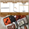 HDbonemu Foldable Hanging Closet Rod Adjustable Width and Height, Chrome