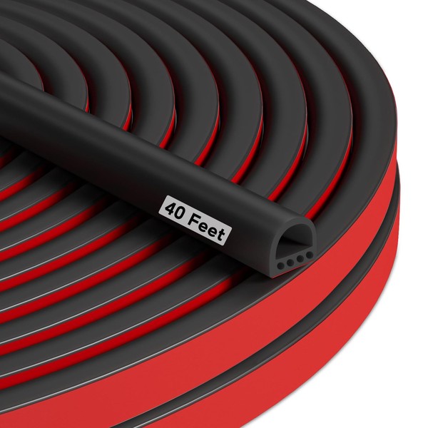 40FT Weather Stripping Door Seal, Silicone Door Weather Stripping Seal