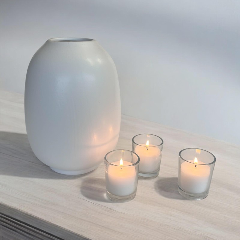 Stonebriar 12 Hour Long Burning Unscented Wax Filled Votive Holders,