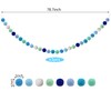 3 guirnaldas de bolas azules con pompones hechos a mano