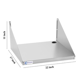 Stainless Steel Microwave Shelf 17"x22", Wall Mount Kitchen Shelf