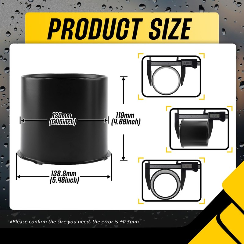 DewFlew 2Pcs 5.15" Push Through Wheel Center Caps Stainless Trailer
