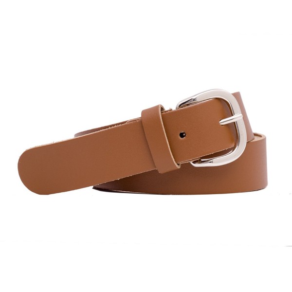 shenky Leather Belt 3 cm Wide in Cognac Brown, Cognac-brown