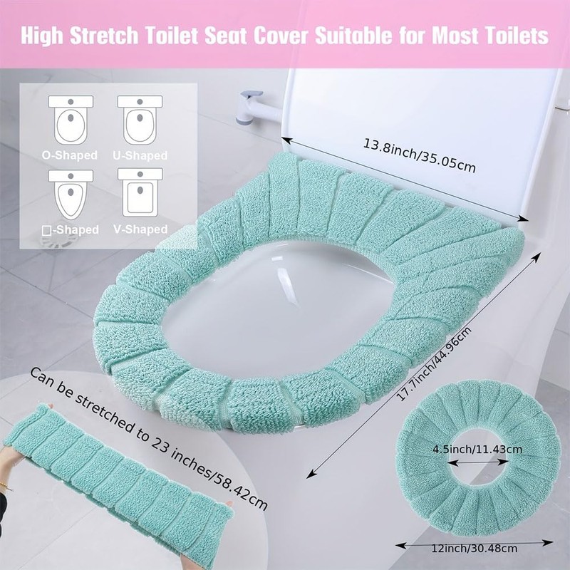 Guojanfon Bathroom Soft Thicker Warmer Stretchable Washable Cloth Toilet Seat