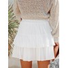 Aoudery Flowy Shorts for Women Boho Ruffled Tiered Skorts Casual