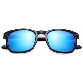 GLARDEFE Kids Sunglasses Polarized - Flexible Youth Glasses for Toddler Girls Boys Age 3-12(Black/Black Mirror)