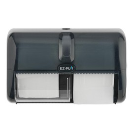 EZbrnd Wall Mount Twin Double Roll Small CORE Toilet Paper Dispenser Holder for Home/Commercial/Washroom/Office, Smoke, 4251B-8