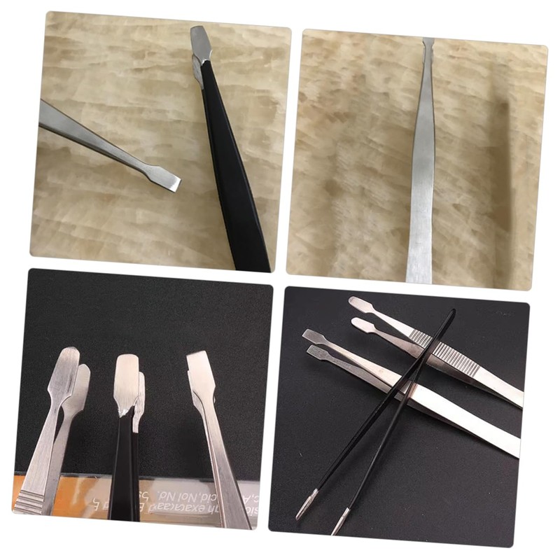 jojofuny 3pcs Stainless Steel Tweezers for False Eyelashes Eyebrow Shaping