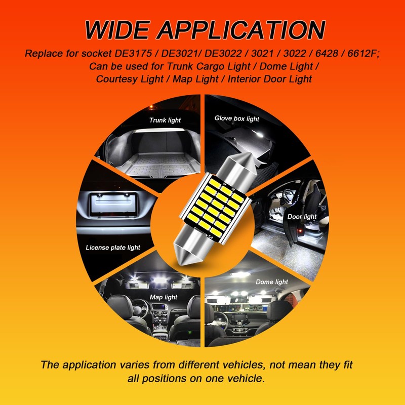 AUTOGOOD 16pcs Interior LED Lights Kit Super Bright LED Map