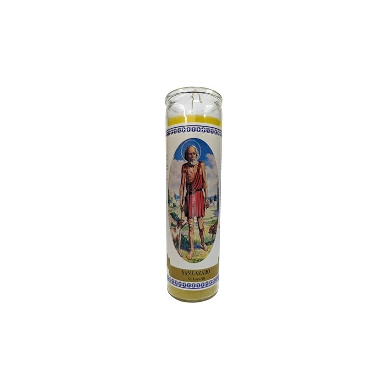 Generic San Lazaro (Saint Lazaro) Labeled Yellow Devotional Candle