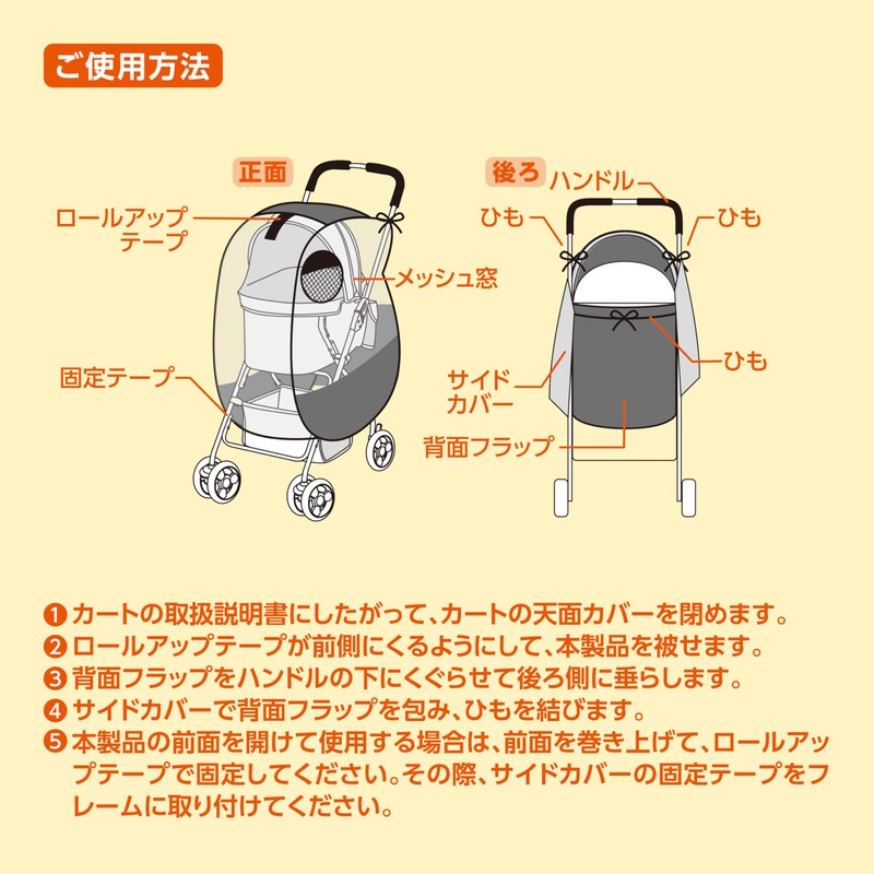 Gex Multi Rain Cover, Dog Cart, For Various Pet Carts,