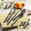 Cubic Black 20-Piece Silverware Set, 18/10 Forged Stainless Steel Flatware,