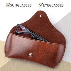 Leather Sunglass Case, Premium Light Sunglasses Case Brown, Medium Glasses Case, Big Sunglasses Cases For Men Women, Glass Case Brown, Sunglasses Pouch Orsus