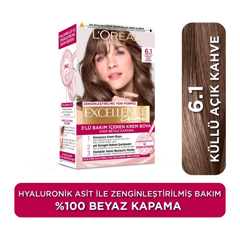 L'Oréal Paris Excellence Creme Hair Colour - 6.1 Dark Sandral