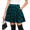 DJT Women's Flared Mini Skater Skirt with Pockets Versatile Elastic