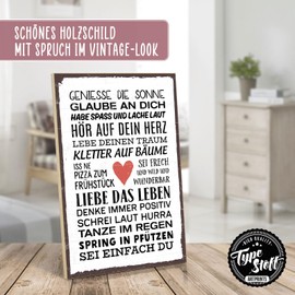 TypeStoff HS-00372 Wooden Sign with Saying - Be Easy You - Vintage Look with Quote as a Gift and Decoration on Freedom and Independence