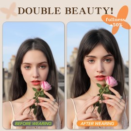 tesshair Clip In Fringe 360° 3D Cover Clip in Side Bangs 100% Real Human Hair Toppers with Side Bangs Natural Fringe Clip in Hair for Women(Dark Blonde, 10g)