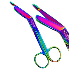 Premium Heavy Duty Lister Bandage Scissors 5.5" Multi Color Rainbow Color Stainless Steel Cynamed