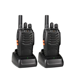 Retevis H-777 Rechargeable Walkie Talkies, Mini 2 Way Radios Long Range, Small Walky Talky, Portable FRS Two Way Radios with LED Flashlight(Black, 2 Pack)