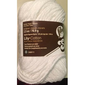 Lily Sugar 'n Cream 3 Skeins Lily Sugar 'n Cream 100% Cotton Yarn  2.5 oz  "WHITE"