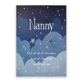 Sterling silver star stud earrings for Nanny Nan | gift for mothers day birthday or xmas/christmas | gifts for great Nanna Grandma gift her | women presents