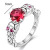 Uloveido Red Solitaire Crystal Skull Shape Gothic Statement Ring for