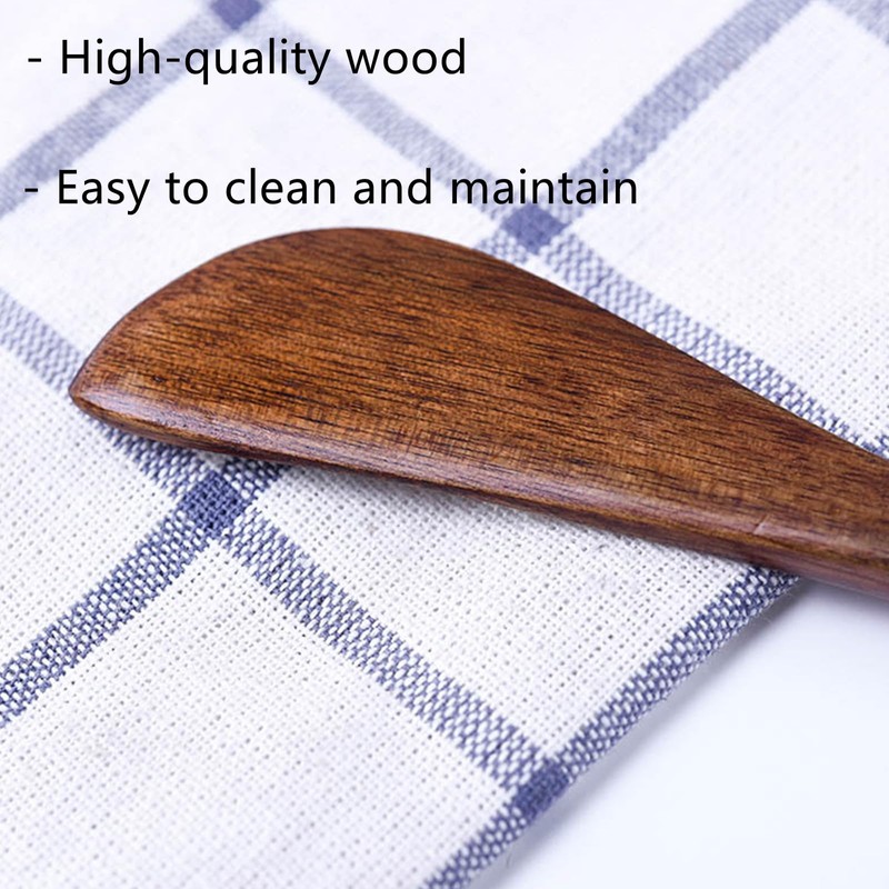 Tsuchbis 2Pcs 6 Inch Wooden Butter Spreaders Mini Kitchen Spatulas
