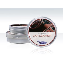 Florage Air Freshener "New Car/Leather" 50 Years of Experience as a German Fragrance Manufactory, Solid Gel Fragrance Tin, Fragrance Tree Alternative Up to 12 Weeks of Lasting Fragrance, Interior Car