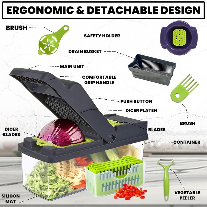 Advanced Wave Cut Vegetable Cutter for Kitchen Prep – Multifunctional