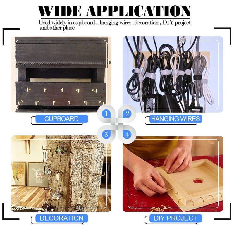 GLARKS GLLAFG-3 120-Pieces 6 Size Brass Plated Square Hooks Lag