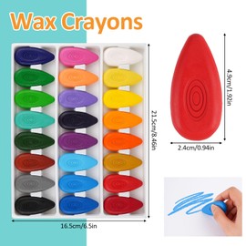 24 Colors Crayons for Kids, Wax Crayons for 1,2,3,4 Years Old Toddlers, Washable Chunky Crayons Party Bag Fillers, Colouring Crayons for Children Graffiti, DIY Crafts