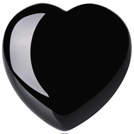 AWARDSEN 60 mm Large Heart Black Obsidian Crystals Gemstones Presents for Women, Heart Shaped Stone Reiki Healing Crystals for Valentine's Day, Anniversary, Birthdays and Thanksgiving Day