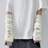 Feelorna Women's Arm Warmers, Y2K Cute Knitted Gloves Stretchy Long