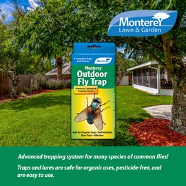 Monterey Outdoor Fly Trap - Non-Toxic, Organic-Safe - Traps House Flies, Blow Flies, Cluster Flies - Easy Outdoor Setup - 1 Pack