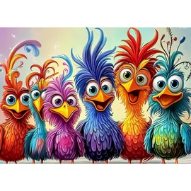 AIRDEA Birds Diamond Art Painting Kits for Adults,5D Diamond Dots Kits for Beginner,Happy Birds Peinture Diamant Kits 30x40 cm