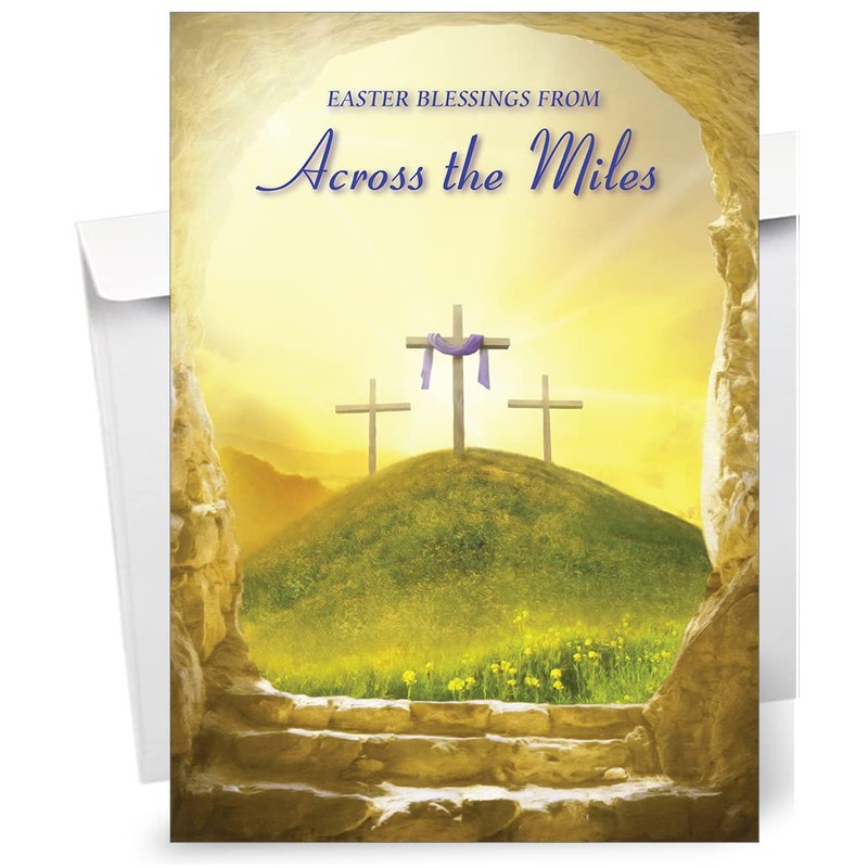 Across The Miles Religious Easter Card - Christian Easter Card